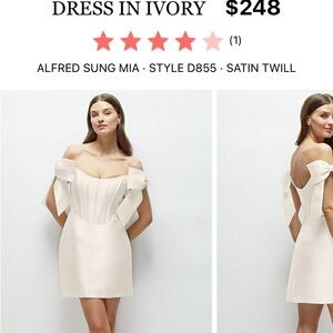 Alfred Sung Ivory Off-Shoulder Dress